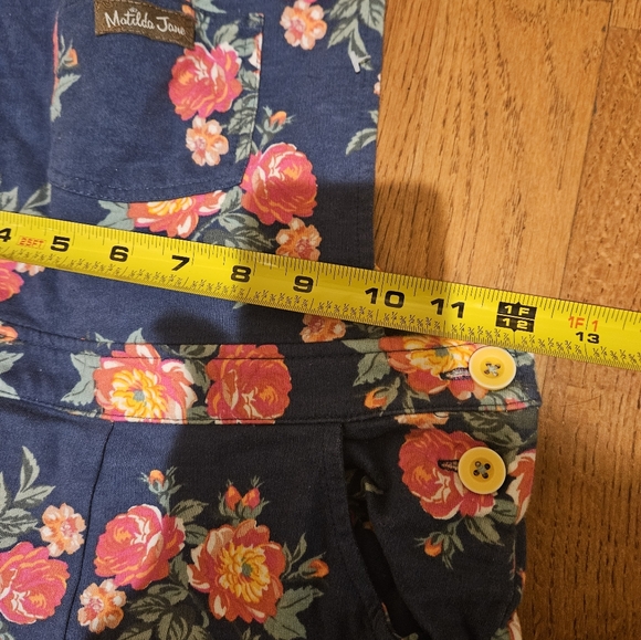 Matilda Jane Floral Blue Overalls - Picture 3 of 4